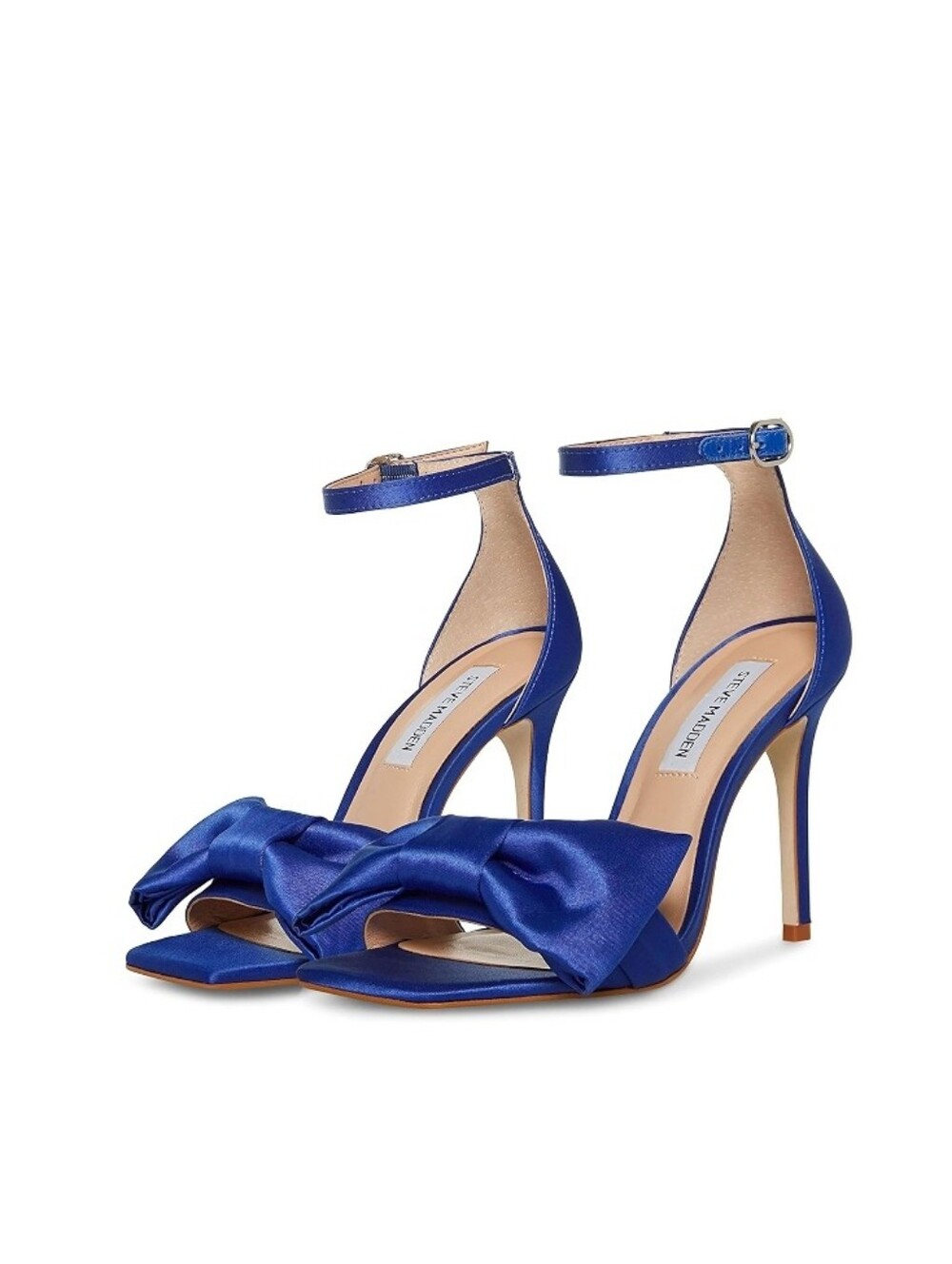 Steve Madden Trusty Heeled Sandal in Blue Satin